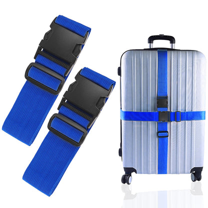 80In Luggage Straps for Suitcase Travel Belt Accessories, 2 Pack Light Blue