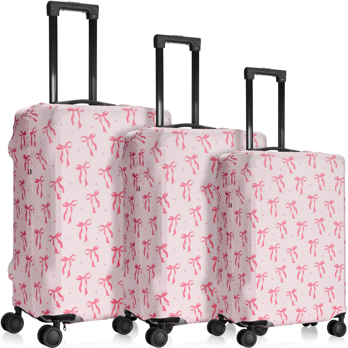 Sherr 3 Pieces Travel Luggage Cover, S/medium/L, Travel Theme, Green