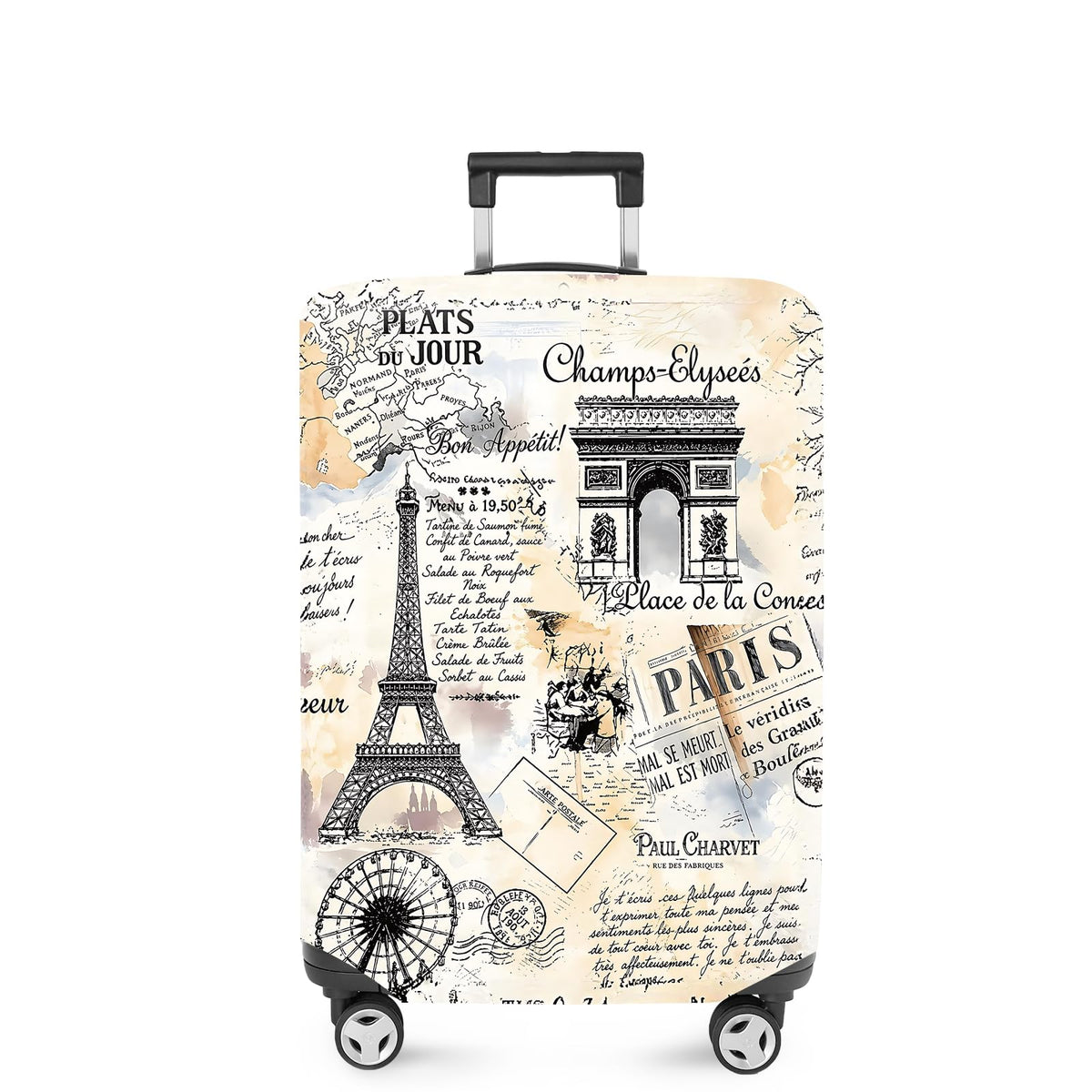 ANNA QUEEN Panda Family Luggage Cover, Cute Panda Design Suitcase Protector, Stretchable Washable Travel Sleeve for 28-30 Inch Luggage