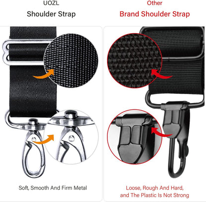 59 Inch Shoulder Straps, Soft with Ultra-Thick Fixed Shoulder Pad, Two Way Independently Adjustable Buckle Replacement Straps for Laptop Bag Messenger Bag Tool Bag Luggage,Black