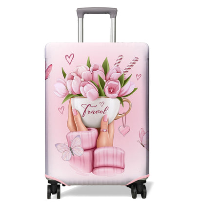 Travel Luggage Cover Suitcase Protector Fits 18-32 Inch Wheel Covers PatternedTravel Related Items Flower Luggage Protector Elastic M