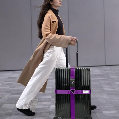 Luggage Straps TSA Approved with Lock,Suitcase Straps with Tags Purple1Pack
