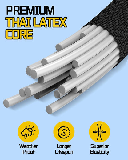 Lucky Straps 48" Black Adjustable Carabiner Bungee Cords with Hooks, 8 Pack