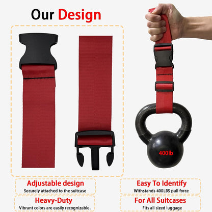 Polyhedron Luggage Straps for Suitcases Heavy Duty Adjustable (Set of 3)
