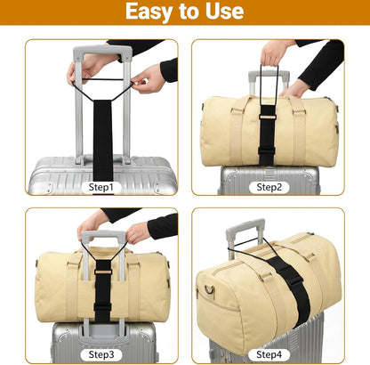 2 Pcs Luggage Connector Straps Bungee for Carry on Bag & Multiple Suitcases