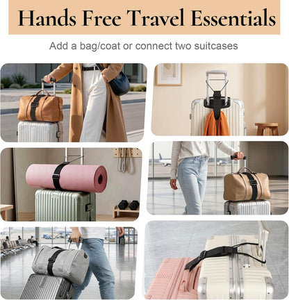 Luggage Connector Straps for Suitcases, Adjustable Add-a-Bag Belt 2 Pack