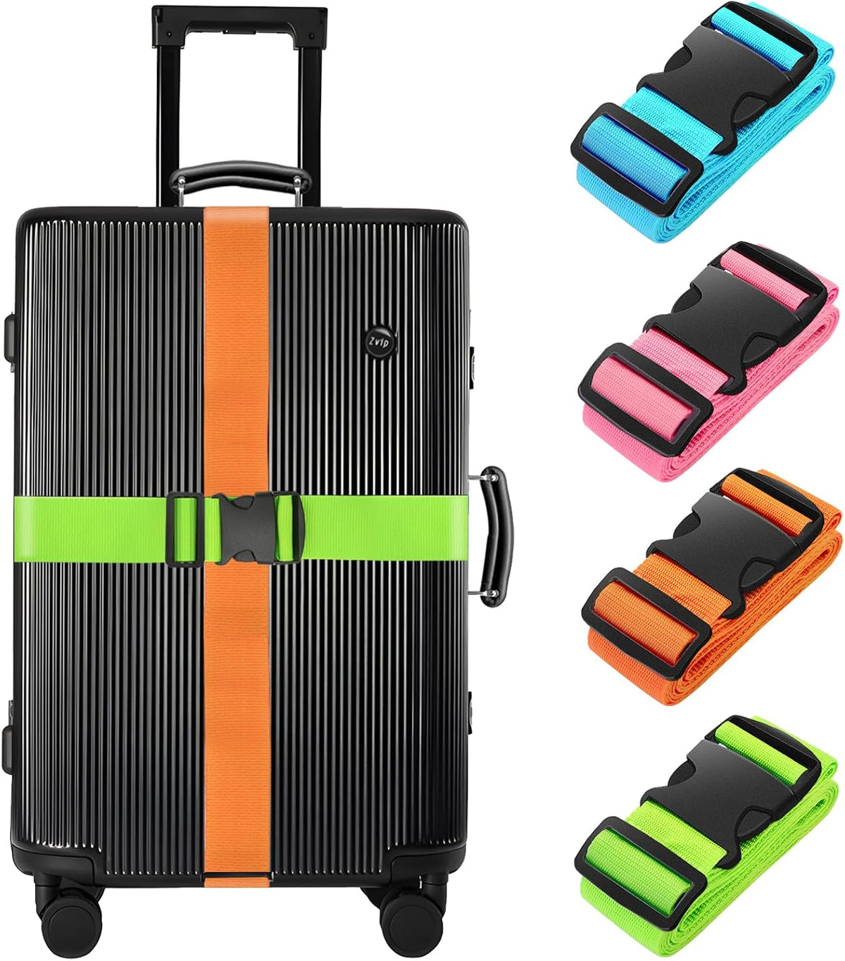 BILIONE Luggage Straps for Suitcases,79" Long Adjustable Luggage Belts