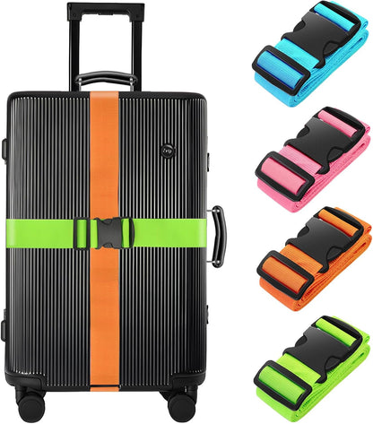 BILIONE Luggage Straps for Suitcases,79" Long Adjustable Luggage Belts