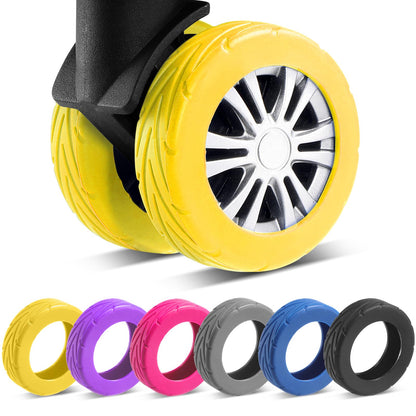 8Pcs Upgrade Luggage Wheel Covers, Travel Accessories (Black)