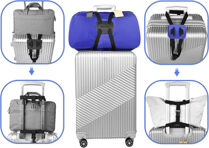 Luggage Straps Bag Bungee， Luggage Straps Suitcase Adjustable Belt，Add a Bag Easy to Travel Suitcase Elastic Strap Belt – (Black)