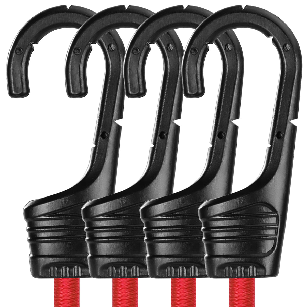WORKPRO 24" Bungee Cords with Hooks, 4 Pack Heavy Duty Outdoor Bungee Strap