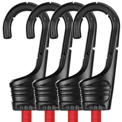WORKPRO 24" Bungee Cords with Hooks, 4 Pack Heavy Duty Outdoor Bungee Strap