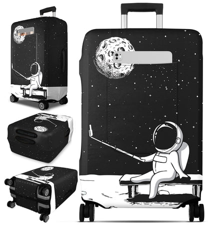 Slohif Luggage Cover for Suitcase Tsa Approved Protector - Luggage Sleeve Large Suit Case Cover Travel Stretch Baggage Case Protective Washable Fit 24-27 Inch Black Tape M