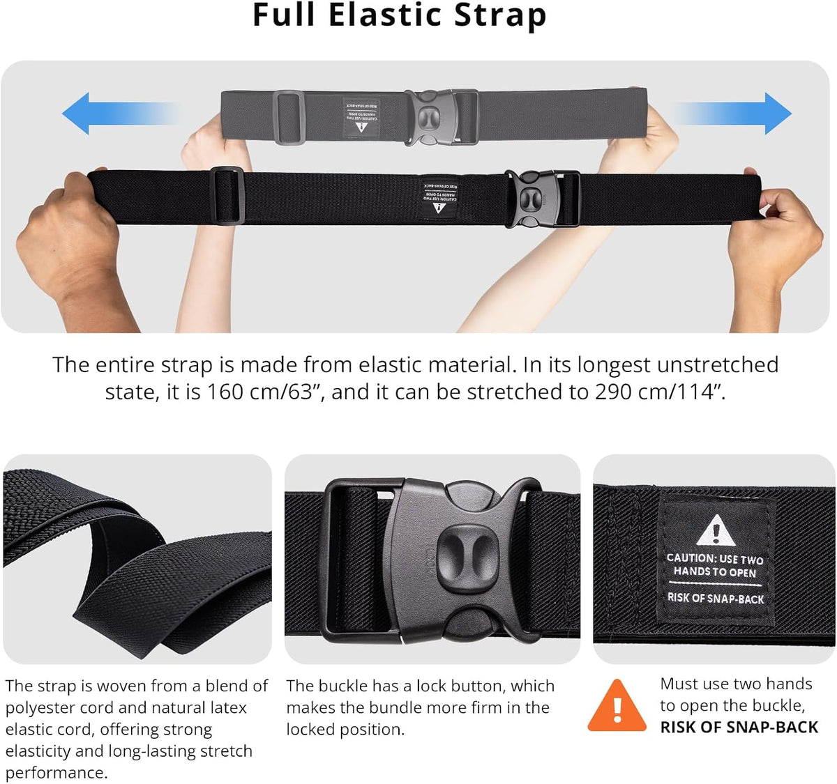 Adjustable Luggage Straps for Suitcases 3 PCS, Heavy Duty Lockable Buckle