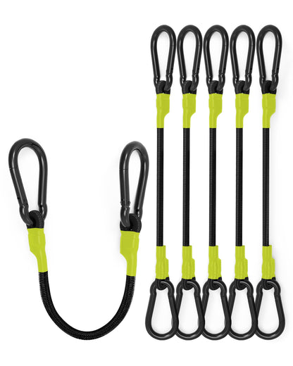 8 Pack 24" Carabiner Bungee Cords Heavy Duty Outdoor, 190 Lb Break Strength