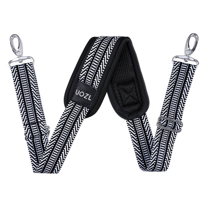 59 Inch Shoulder Straps, Soft with Ultra-Thick Fixed Shoulder Pad, Two Way Independently Adjustable Buckle Replacement Straps for Laptop Bag Messenger Bag Tool Bag Luggage,Black