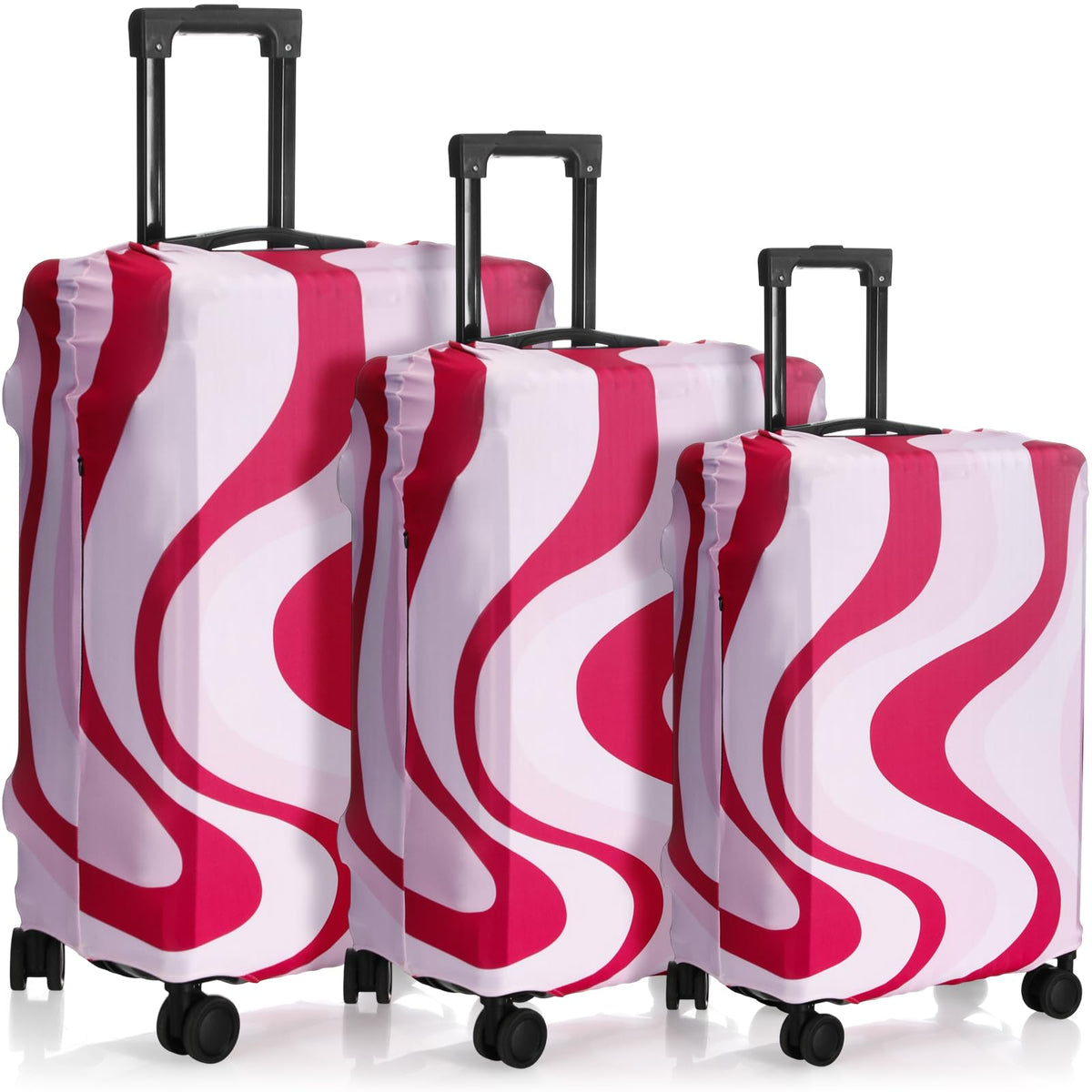 Sherr 3 Pieces Travel Luggage Cover, S/medium/L, Travel Theme, Green