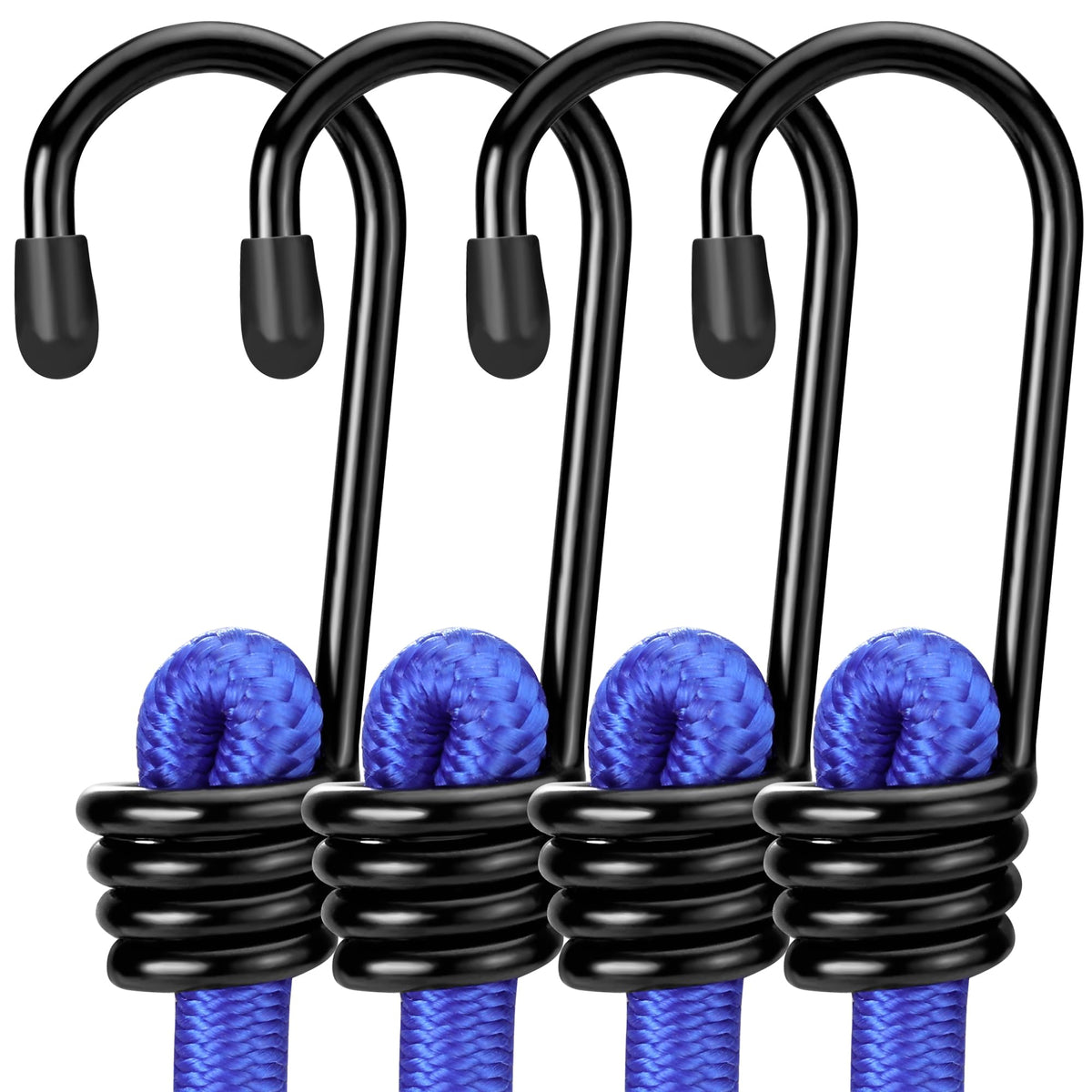WORKPRO 24" Bungee Cords with Hooks, 4 Pack Heavy Duty Outdoor Bungee Strap