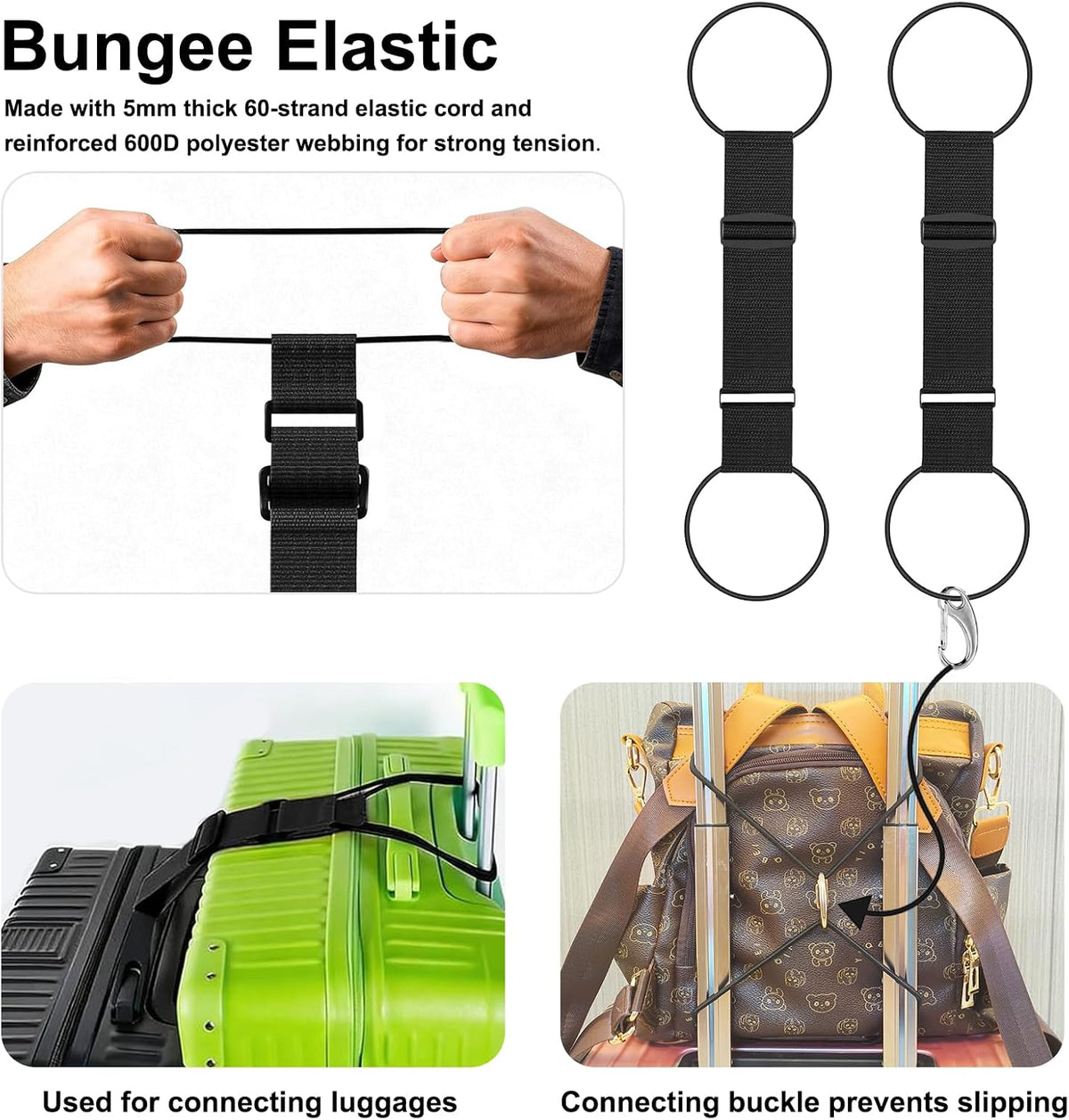 5 Pack Adjustable Luggage Connector Straps for Multiple Suitcases