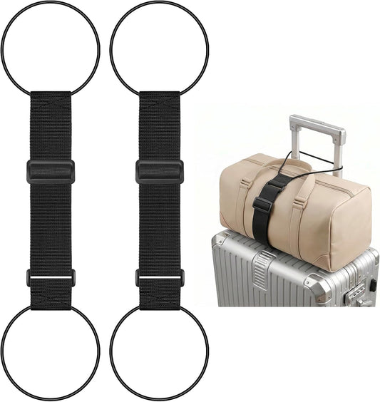 Luggage Connector Straps for Suitcases, Adjustable Add-a-Bag Belt 2 Pack