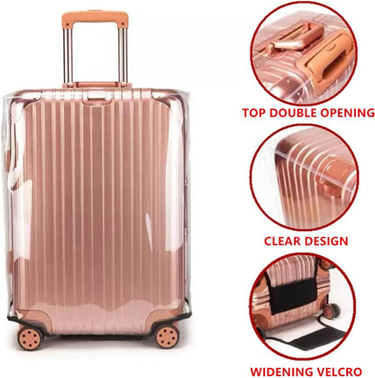 3PCS Clear PVC Luggage Cover Protectors Thicken Transparent Waterproof Suitcase for Travel Airplane 20"+24"+28"
