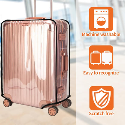 3Pcs Thicken Clear Luggage Cover Protector, 20" 24" 28" PVC Suitcase Covers