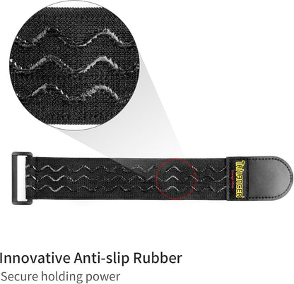 Trilancer Elastic Cinch Straps with Anti-Slip Strips, 12'' x 2'' (8 Pack)