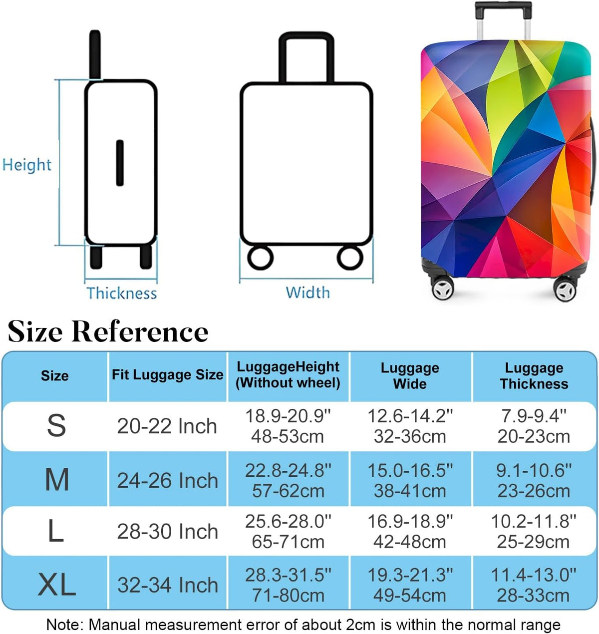 Colorful Geometric Luggage Cover, Abstract Suitcase Protector