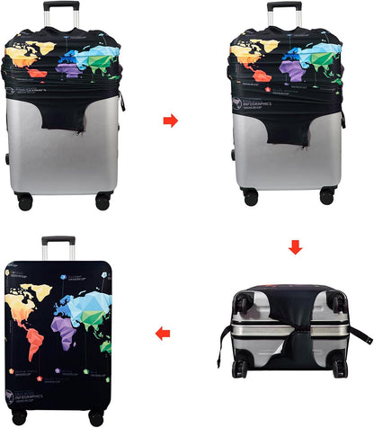 WUJIAONIAO Travel Luggage Cover Suitcase Cover Protector Skins 18-32 Inch