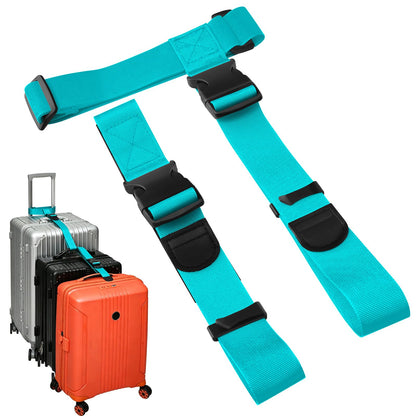 BILIONE 2 Pack Luggage Connector Straps,Connect 3 Suitcases ＆ Add A Bag