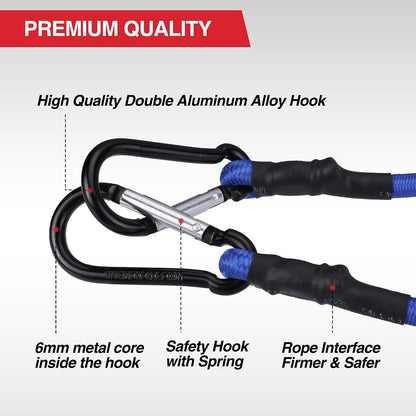 WORKPRO 24" Bungee Cords with Hooks, 4 Pack Heavy Duty Outdoor Bungee Strap