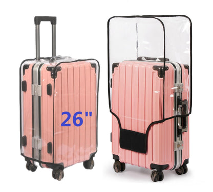 Clear PVC Suitcase Cover Protectors Thicken Luggage Cover Protector Full Transparent Waterproof Wheeled Dustproof Luggage Sleeve Protector 26"