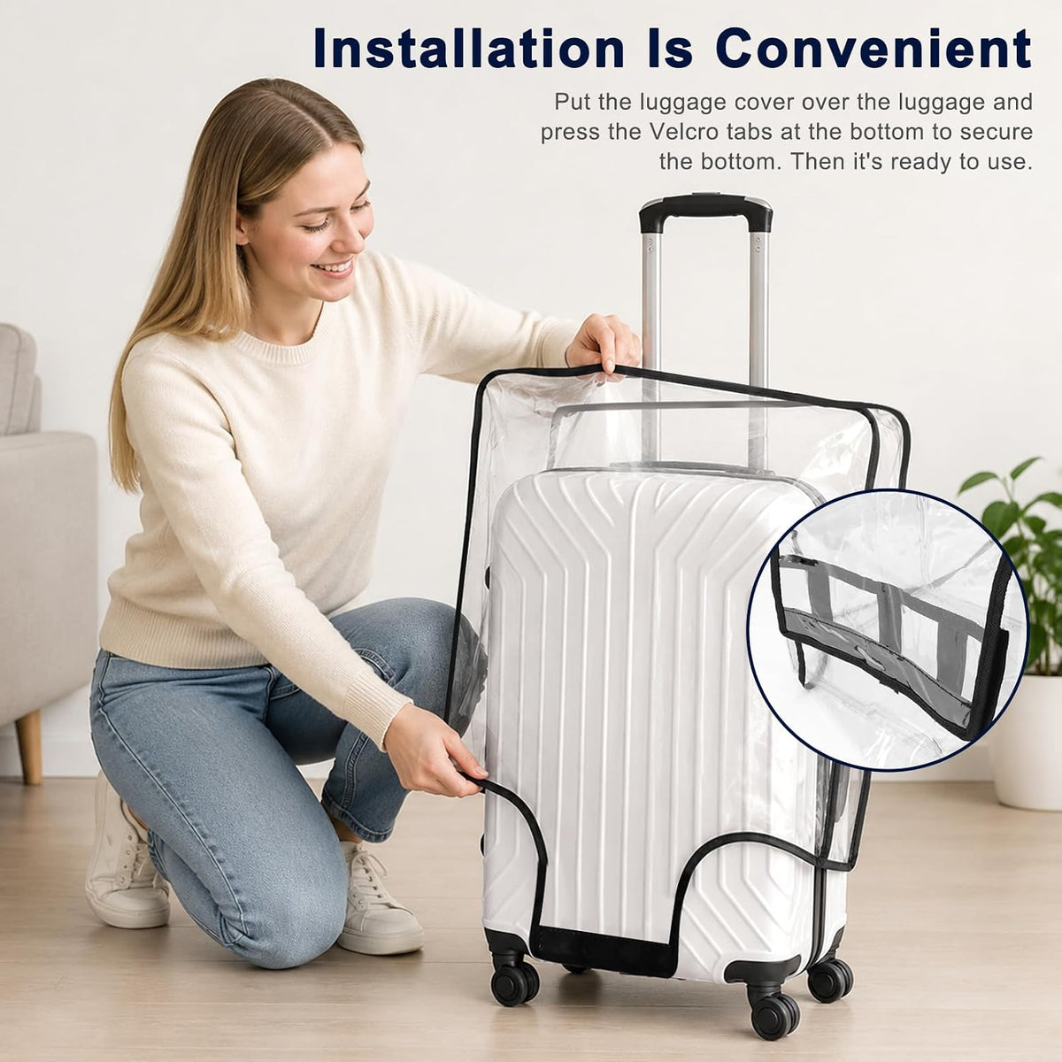 Thicken Clear Luggage Cover Protector, 3 Pieces, 20" 24" 28"