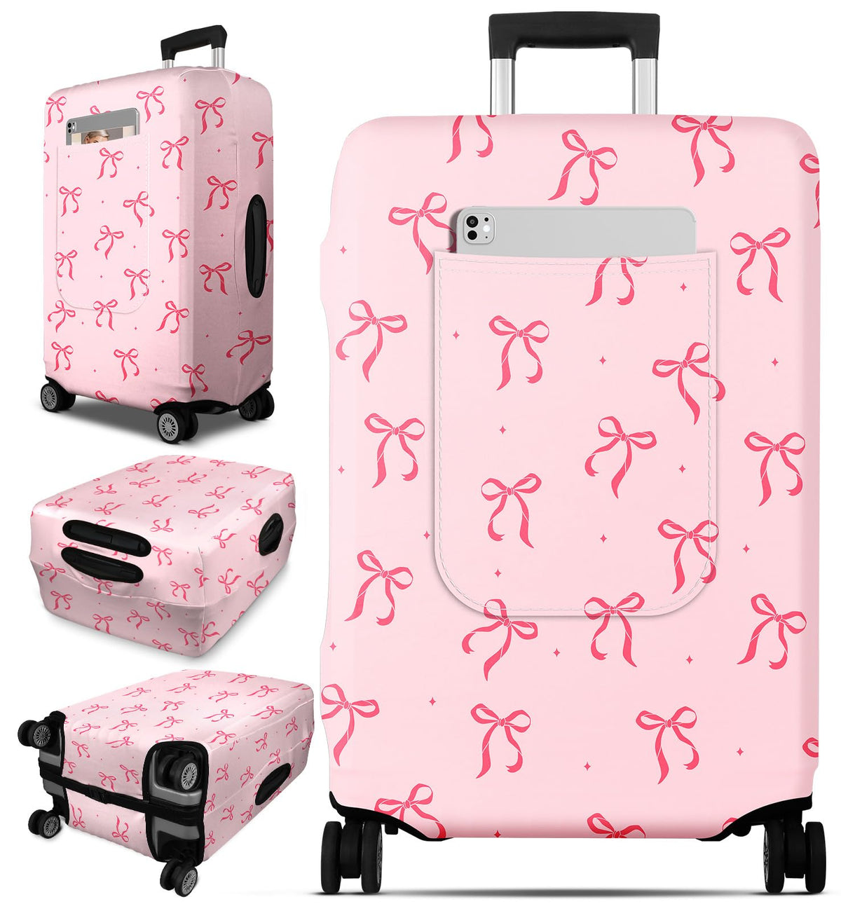 Slohif Cool Luggage Cover with Storage Pocket 28-30 inch Caution Tape