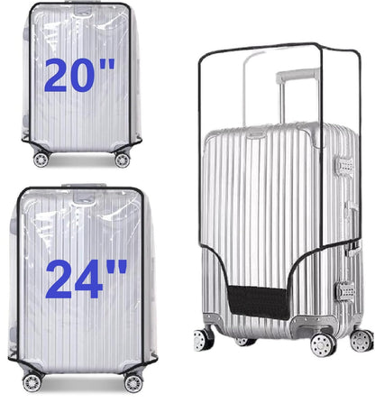 Clear PVC Luggage Cover Protectors - Transparent Waterproof Suitcase Sleeve for 20"+24"+28" Wheeled Suitcases (3PCS)