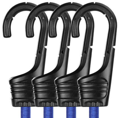WORKPRO 24" Bungee Cords with Hooks, 4 Pack Heavy Duty Outdoor Bungee Strap