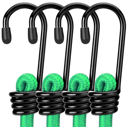 WORKPRO 24" Bungee Cords with Hooks, 4 Pack Heavy Duty Outdoor Bungee Strap
