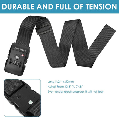 Travel Inspira Luggage Straps for Suitcases with TSA Lock