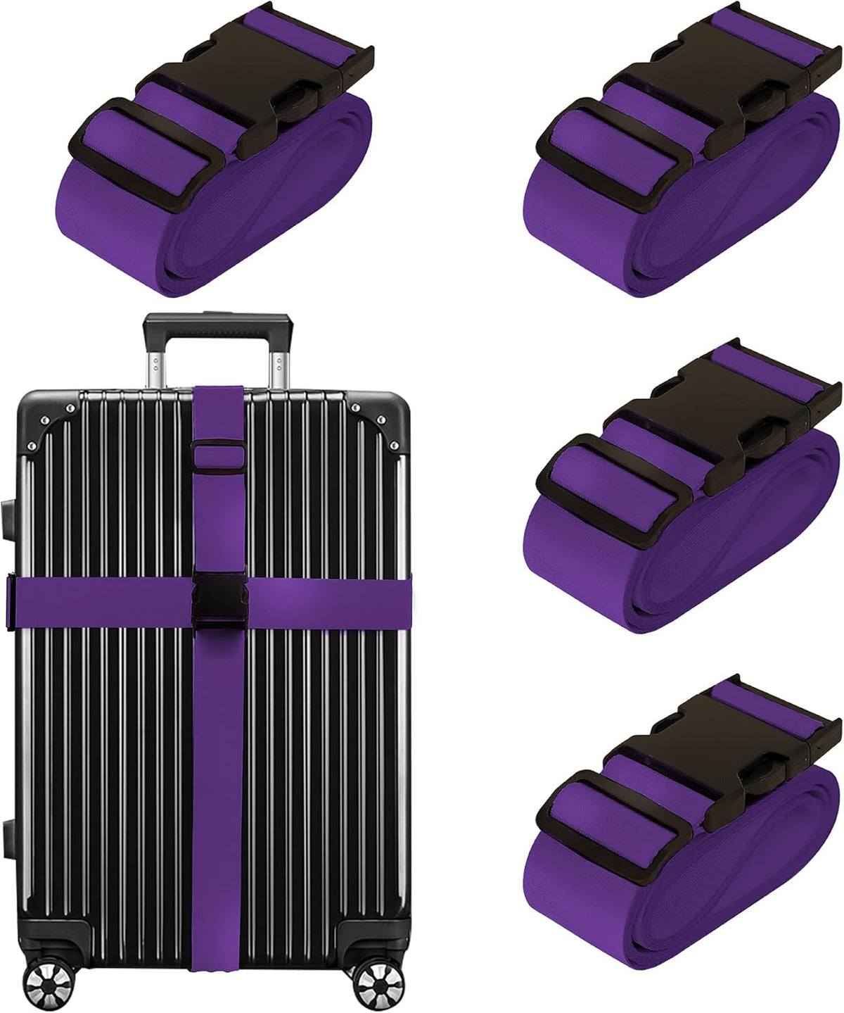 Chelmon Luggage Straps for Suitcases TSA Approved Travel Essentials 4 Pack