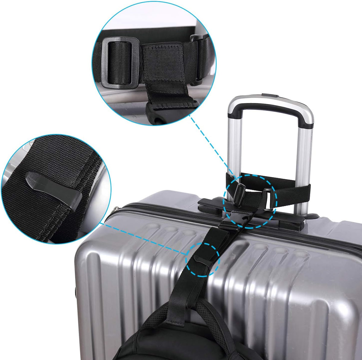 Vigorport Luggage Connector Straps for Suitcase, Add A Bag Suitcase Belt