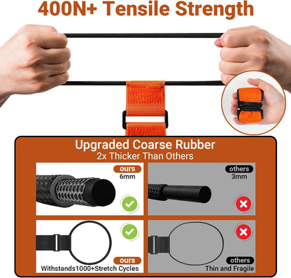 BILIONE 4 Pack Adjustable Elastic Luggage Connector Straps for Suitcases