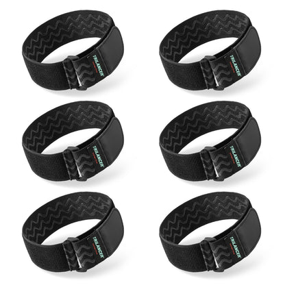 Trilancer Elastic Cinch Straps with Anti-Slip Strips, 12'' x 2'' (8 Pack)