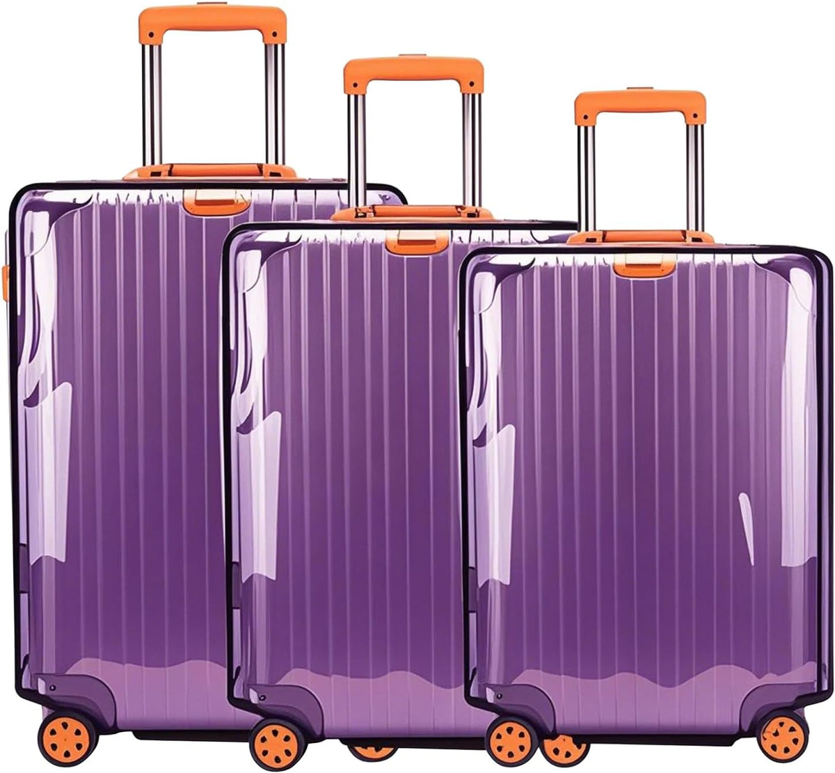 3 Pack Suitcase Cover for Luggage Clear PVC Waterproof Anti Scratch