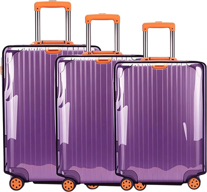 3 Pack Suitcase Cover for Luggage Clear PVC Waterproof Anti Scratch