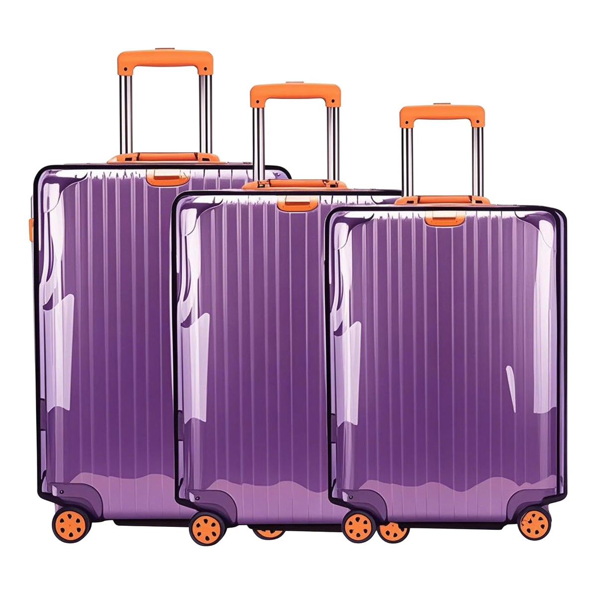 3 Pack Suitcase Cover for Luggage Clear PVC Waterproof Anti Scratch