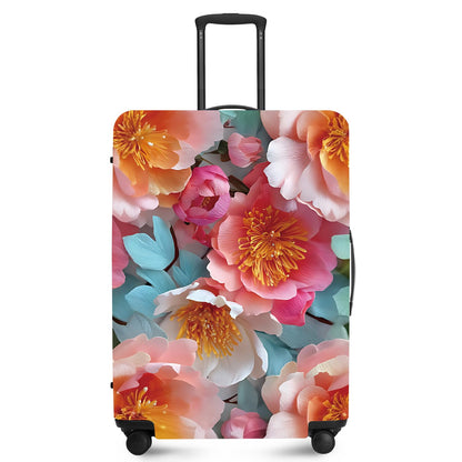 FOREVER QUEEN Blue Gold Luxury Marble Luggage Cover Suitcase Protector Suitcase Cover Anti-Scratch,Stretchable Bag Cover Washable Durable Polyester