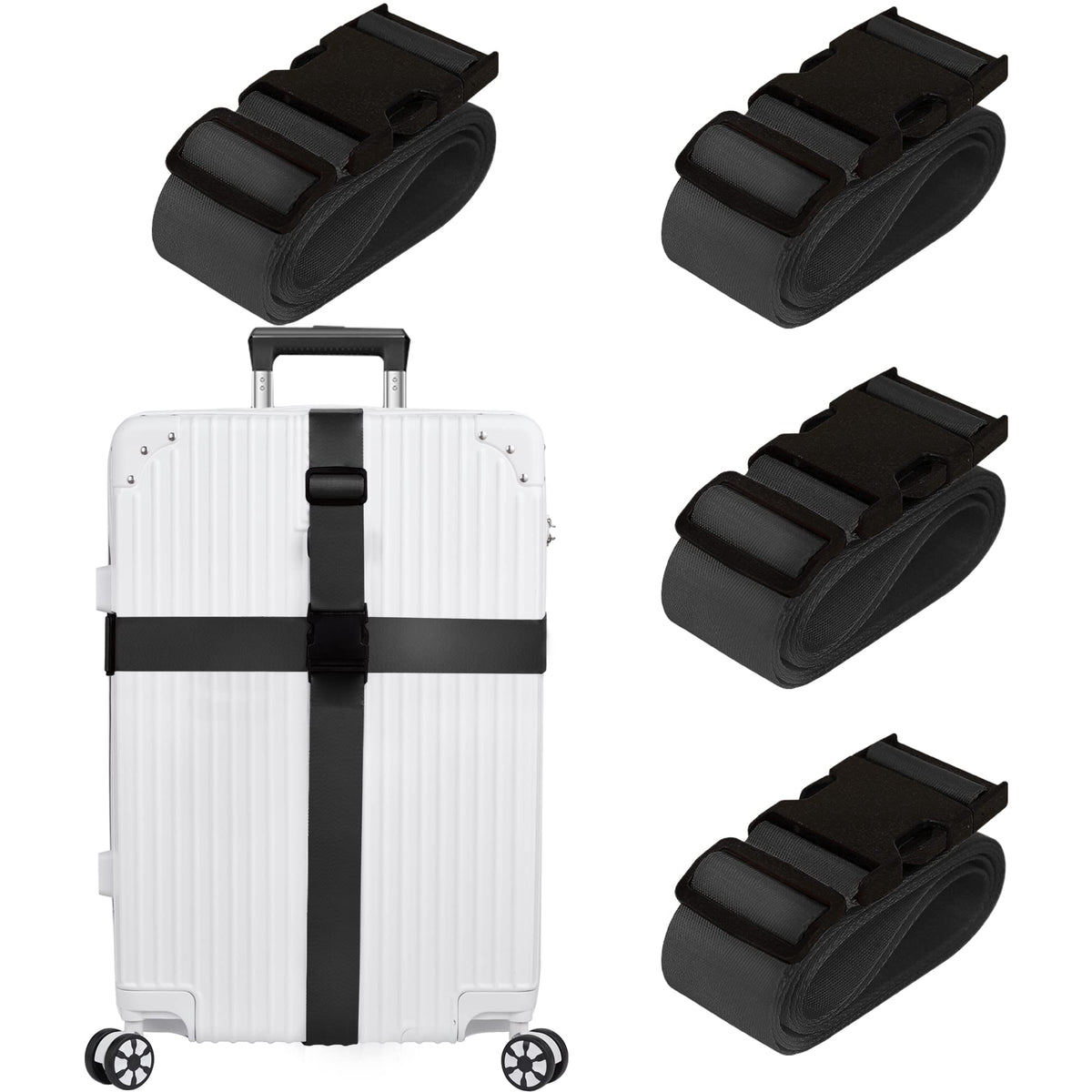 Chelmon Luggage Straps for Suitcases TSA Approved Travel Essentials 4 Pack