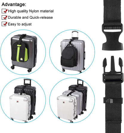 Vigorport Luggage Connector Straps for Suitcase, Add A Bag Suitcase Belt