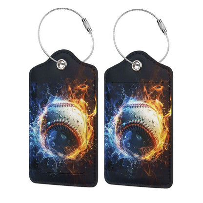 2 Pack Luggage Tags Travel American Flag Eagle PU Cute Leather Luggage Tag Name ID Labels with Privacy Cover Suitcases Women Men Girls Boys Fun Laggage Tags (American Eagle Flag)