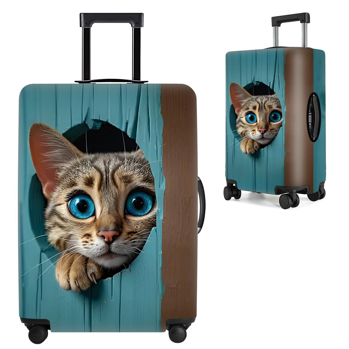 Cute Panda Luggage Cover – Bamboo Climbing Panda Suitcase Protector, Stretchable & Waterproof Travel Luggage Sleeve,M